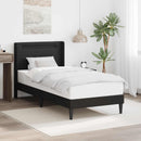 vidaXL Ágykeret LED szalagokkal fejtámlával Fekete 100 x 200 cm Műbőr