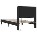 vidaXL Ágykeret LED szalagokkal fejtámlával Fekete 100 x 200 cm Műbőr