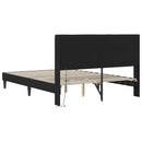 vidaXL Ágykeret LED szalagokkal fejtámlával Fekete 120 x 200 cm Műbőr