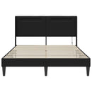 vidaXL Ágykeret LED szalagokkal fejtámlával Fekete 140 x 190 cm Műbőr