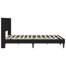 vidaXL Ágykeret LED szalagokkal fejtámlával Fekete 160 x 200 cm Műbőr