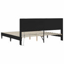 vidaXL Ágykeret LED szalagokkal fejtámlával Fekete 200 x 200 cm Műbőr