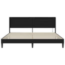 vidaXL Ágykeret LED szalagokkal fejtámlával Fekete 200 x 200 cm Műbőr
