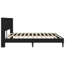 vidaXL Ágykeret LED szalagokkal fejtámlával Fekete 200 x 200 cm Műbőr