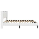 vidaXL Ágykeret LED szalagokkal fejtámlával Fehér 200 x 200 cm Műbőr