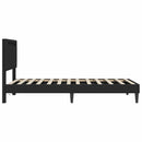 vidaXL Ágykeret LED szalagokkal fejtámlával Fekete 80 x 200 cm Műbőr