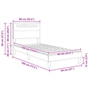 vidaXL Ágykeret LED szalagokkal fejtámlával Szürke 90 x 190 cm Műbőr
