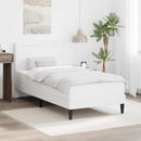 vidaXL Ágykeret LED szalagokkal fejtámlával Fehér 90 x 190 cm Műbőr