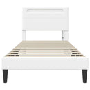vidaXL Ágykeret LED szalagokkal fejtámlával Fehér 90 x 190 cm Műbőr