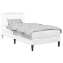 vidaXL Ágykeret LED szalagokkal fejtámlával Fehér 90 x 190 cm Műbőr