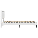 vidaXL Ágykeret LED szalagokkal fejtámlával Fehér 90 x 190 cm Műbőr