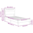 vidaXL Ágykeret LED szalagokkal fejtámlával Szürke 90 x 200 cm Műbőr