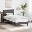 vidaXL Ágykeret LED szalagokkal fejtámlával Szürke 100 x 200 cm Műbőr