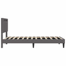 vidaXL Ágykeret LED szalagokkal fejtámlával Szürke 100 x 200 cm Műbőr