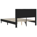 vidaXL Ágykeret LED szalagokkal fejtámlával Fekete 120 x 200 cm Műbőr