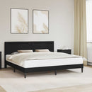 vidaXL Ágykeret LED szalagokkal fejtámlával Fekete 180 x 200 cm Műbőr