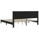 vidaXL Ágykeret LED szalagokkal fejtámlával Fekete 200 x 200 cm Műbőr