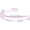 vidaXL Ágykeret LED szalagokkal fejtámlával Fekete 200 x 200 cm Műbőr