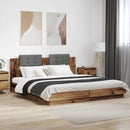 vidaXL Ágykeret támlával fejtámlával Öreg fa 180 x 200 cm Faanyag