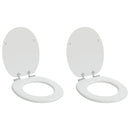 vidaXL Lágy záródású WC ülőke 2 pcs Fehér 44 x 38 cm MDF lap