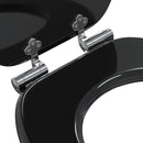 vidaXL Lágy záródású WC ülőke 2 pcs Fekete 44 x 38 cm MDF lap