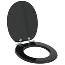vidaXL Lágy záródású WC ülőke 2 pcs Fekete 44 x 38 cm MDF lap