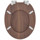 vidaXL Lágy záródású WC ülőke 2 pcs Barna 44 x 38 cm MDF lap