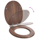 vidaXL Lágy záródású WC ülőke 2 pcs Barna 44 x 38 cm MDF lap