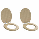 vidaXL Lágy záródású WC ülőke 2 pcs Világos bambusz szín 44 x 38 cm