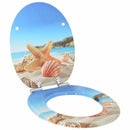 vidaXL Lágy záródású WC ülőke 2 pcs Tengeri kagyló 44 x 38 cm MDF lap