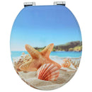 vidaXL Lágy záródású WC ülőke 2 pcs Tengeri kagyló 44 x 38 cm MDF lap