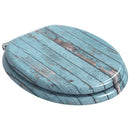 vidaXL Lágy záródású WC ülőke 2 pcs Kék 44 x 38 cm MDF lap