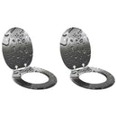 vidaXL Lágy záródású WC ülőke 2 pcs Szürke 44 x 38 cm MDF lap