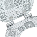 vidaXL Lágy záródású WC ülőke 2 pcs Kék és fehér porcelán 44 x 38 cm