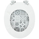 vidaXL Lágy záródású WC ülőke 2 pcs Kék és fehér porcelán 44 x 38 cm