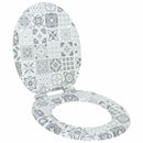 vidaXL Lágy záródású WC ülőke 2 pcs Kék és fehér porcelán 44 x 38 cm