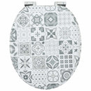 vidaXL Lágy záródású WC ülőke 2 pcs Kék és fehér porcelán 44 x 38 cm