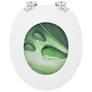 vidaXL Lágy záródású WC ülőke 2 pcs Zöld csepp 44 x 38 cm MDF lap