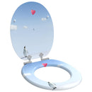 vidaXL Lágy záródású WC ülőke 2 pcs Kék 44 x 38 cm MDF lap
