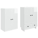 vidaXL Szekrény szett 2 pcs Magasfényű Fehér 66 x 34,5 x 95 cm