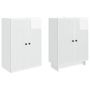 vidaXL Szekrény szett 2 pcs Magasfényű Fehér 66 x 34,5 x 90 cm