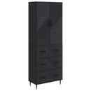vidaXL Szekrény szett 2 pcs Fekete 66 x 34,5 x 90 cm Szerelt Fa