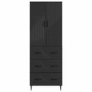 vidaXL Szekrény szett 2 pcs Fekete 66 x 34,5 x 90 cm Szerelt Fa