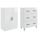 vidaXL Szekrény szett 2 pcs Magasfényű Fehér 66 x 34,5 x 90 cm