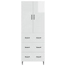 vidaXL Szekrény szett 2 pcs Magasfényű Fehér 66 x 34,5 x 90 cm