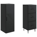 vidaXL Szekrény szett 2 pcs Fekete 33 x 34,5 x 90 cm Szerelt Fa
