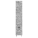 vidaXL Szekrény szett 2 pcs Betonszürke 33 x 34,5 x 90 cm Szerelt Fa