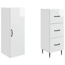 vidaXL Szekrény szett 2 pcs Magasfényű Fehér 33 x 34,5 x 90 cm