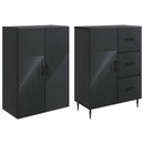 vidaXL Szekrény szett 2 pcs Fekete 66 x 34,5 x 89,5 cm Szerelt Fa