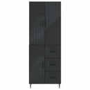 vidaXL Szekrény szett 2 pcs Fekete 66 x 34,5 x 89,5 cm Szerelt Fa